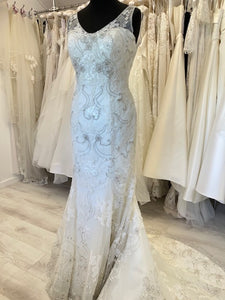 Ava - Benjamin Roberts Ivory V Neck  Bridal Gown   Size 14 (2729)