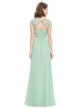 Load image into Gallery viewer, Chiffon Bridesmaid Dress with cap sleeve - Mint Green
